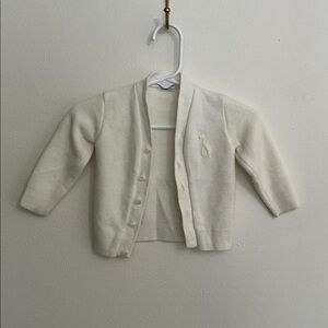 60s Toddletime by JC Penneys Soft White Cardigan w/Giraffe Embroidery
